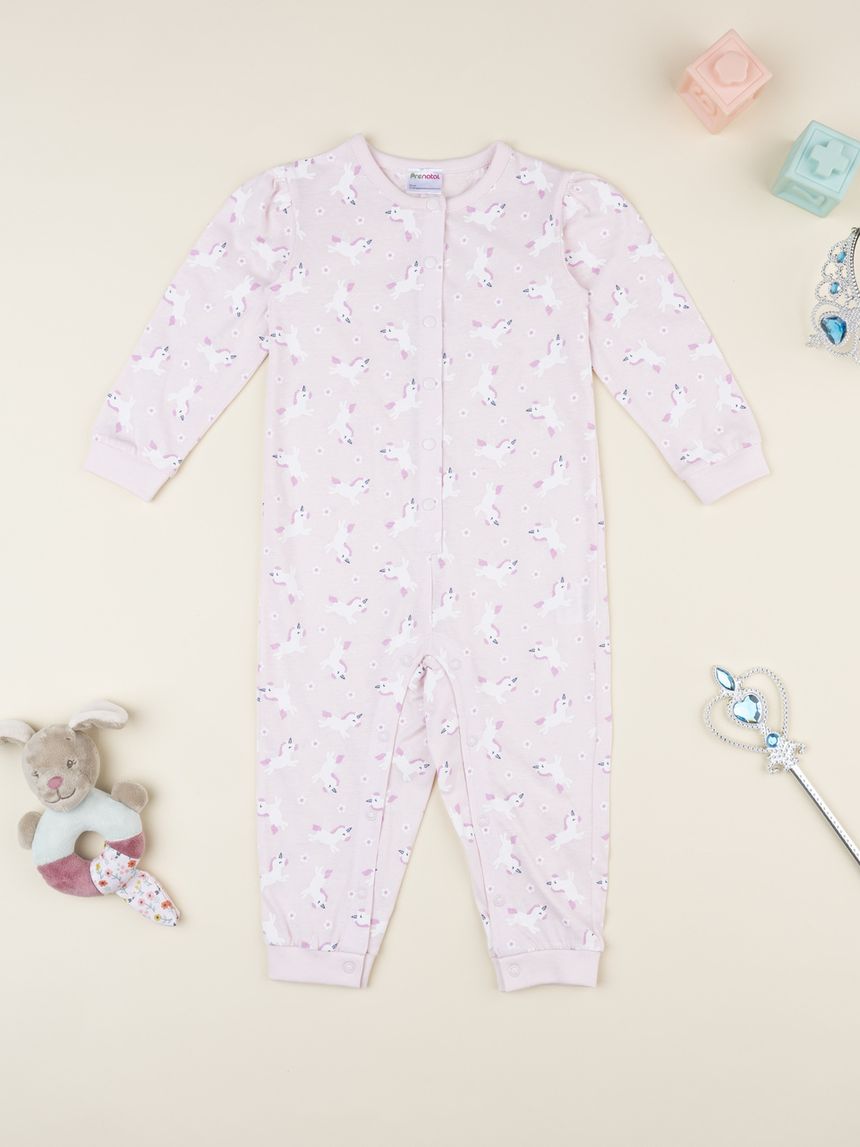 Pigiamone rosa bimba unicorni
