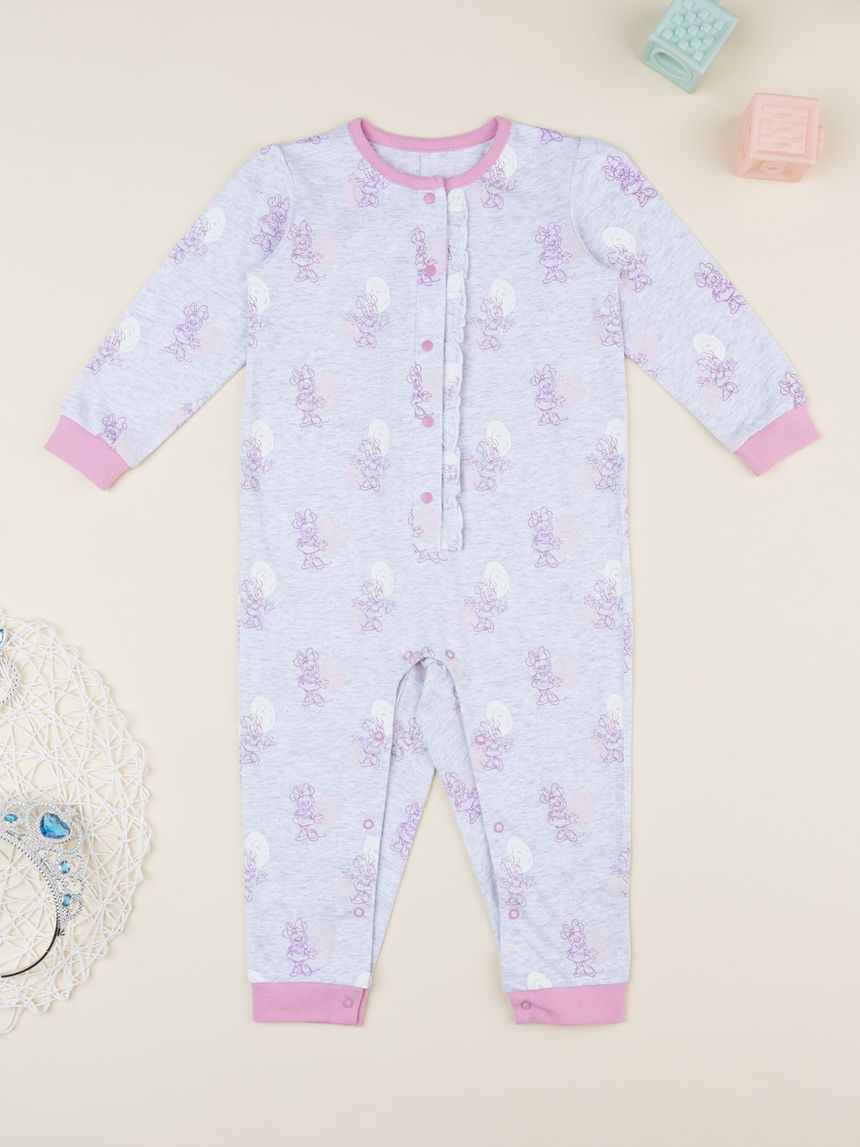 Pigiama bimba minnie grigio/rosa