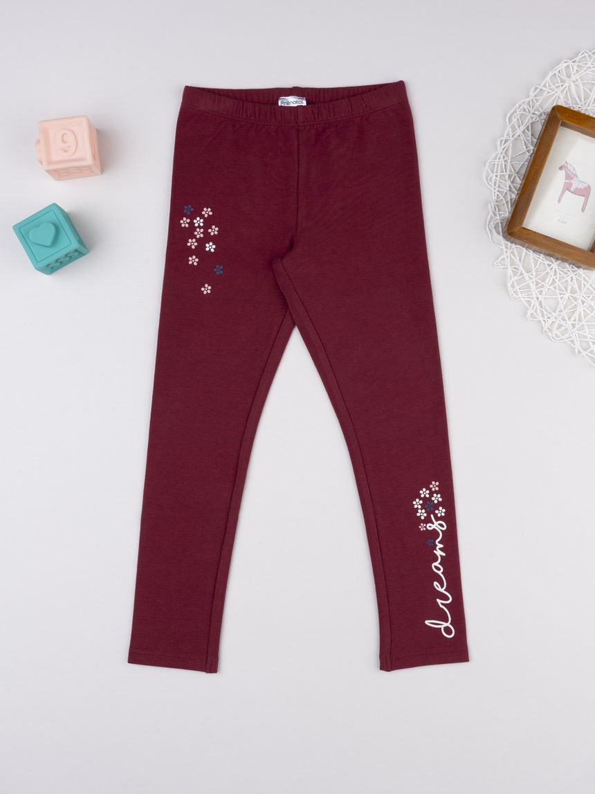 Legging felpati bimba bordeaux