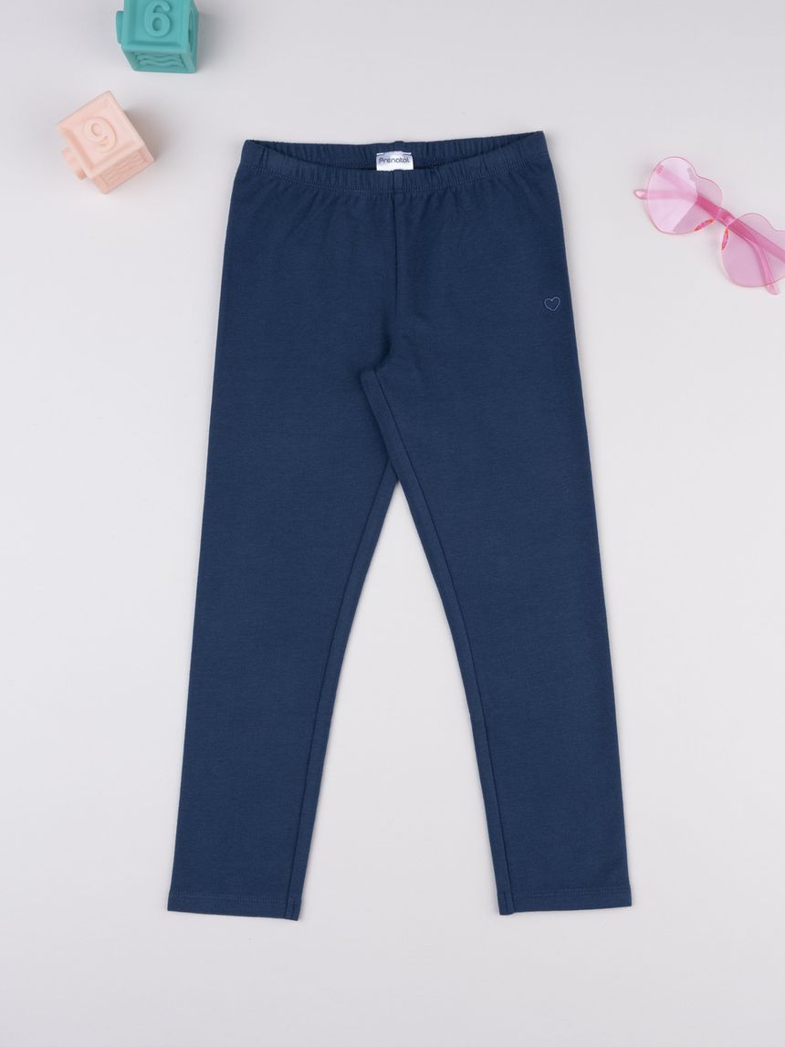 Legging garzato bimba blu