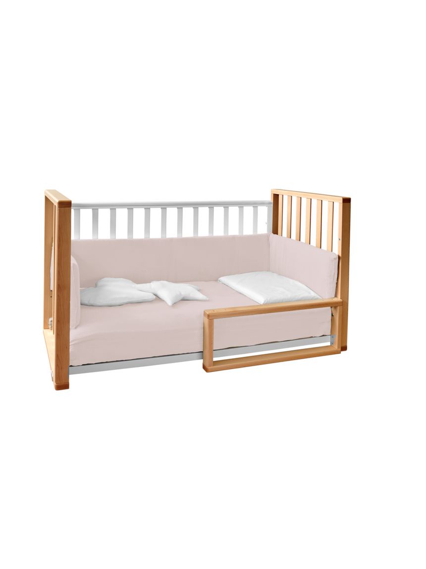 Letto infinito naturale con tessili muslin rosa petalo - italbaby