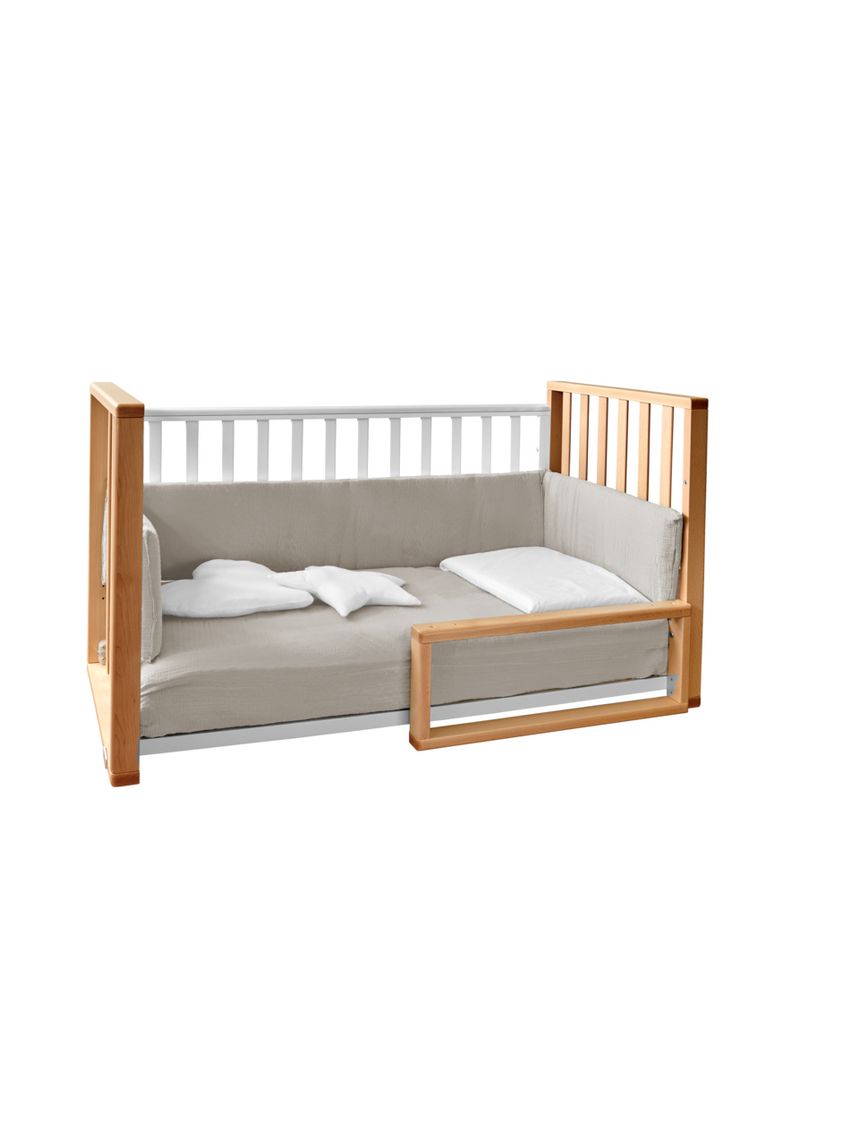 Letto infinito naturale-bianco c/tessile muslin sabbia- italbaby