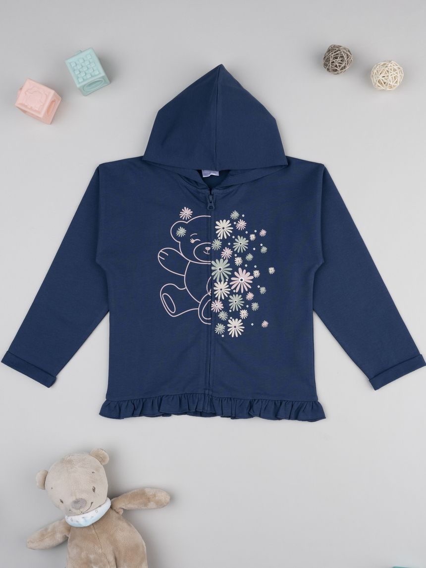 Felpa bimba blu orsetto