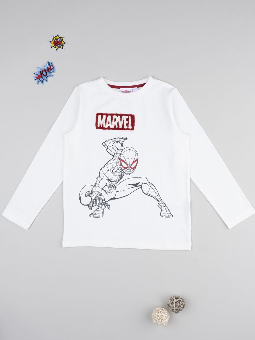 T-shirt bambino spiderman bianco/rosso