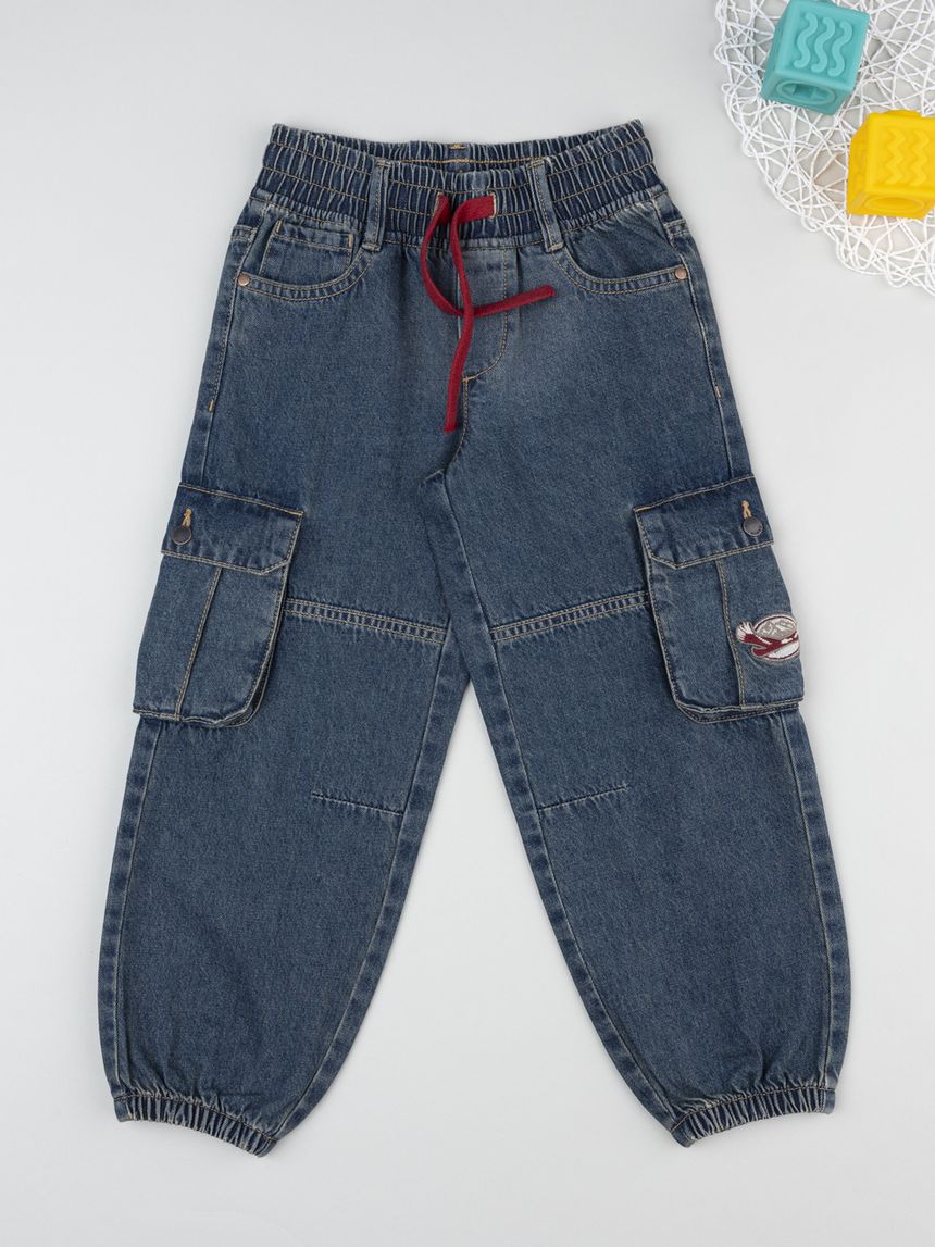 Pantaloni cargo bambino in denim