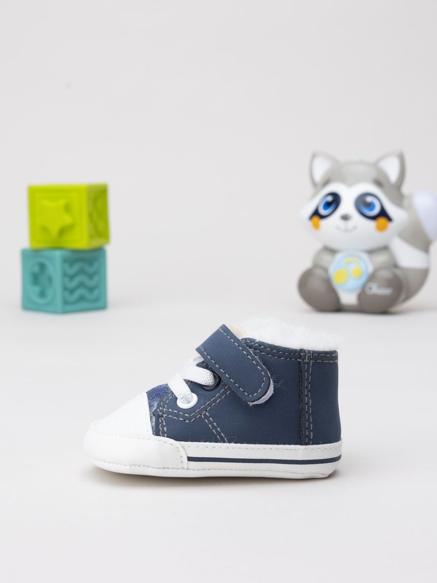 Scarpine denim blu neonato