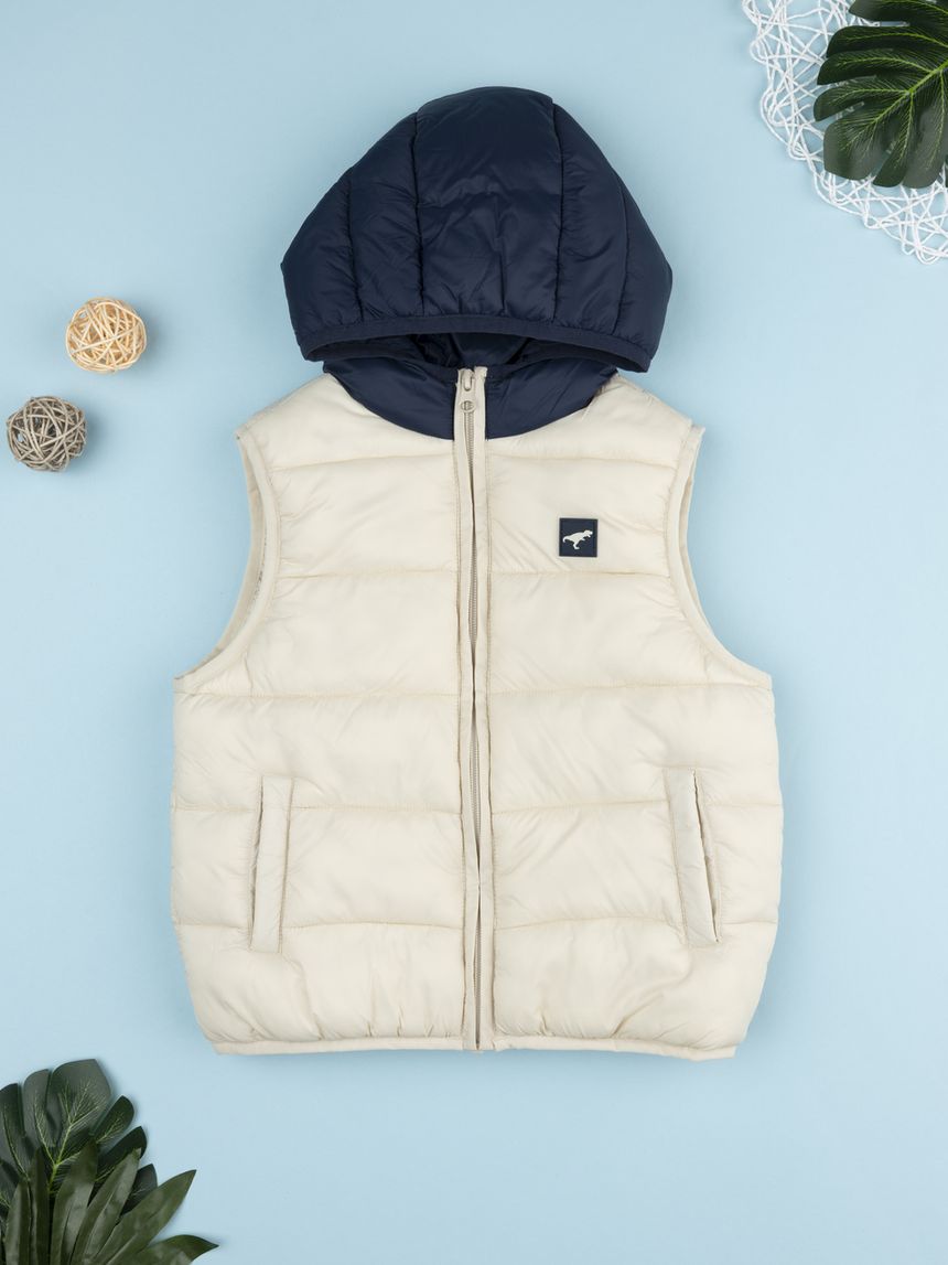 Gilet bimbo bianco materiale riciclato
