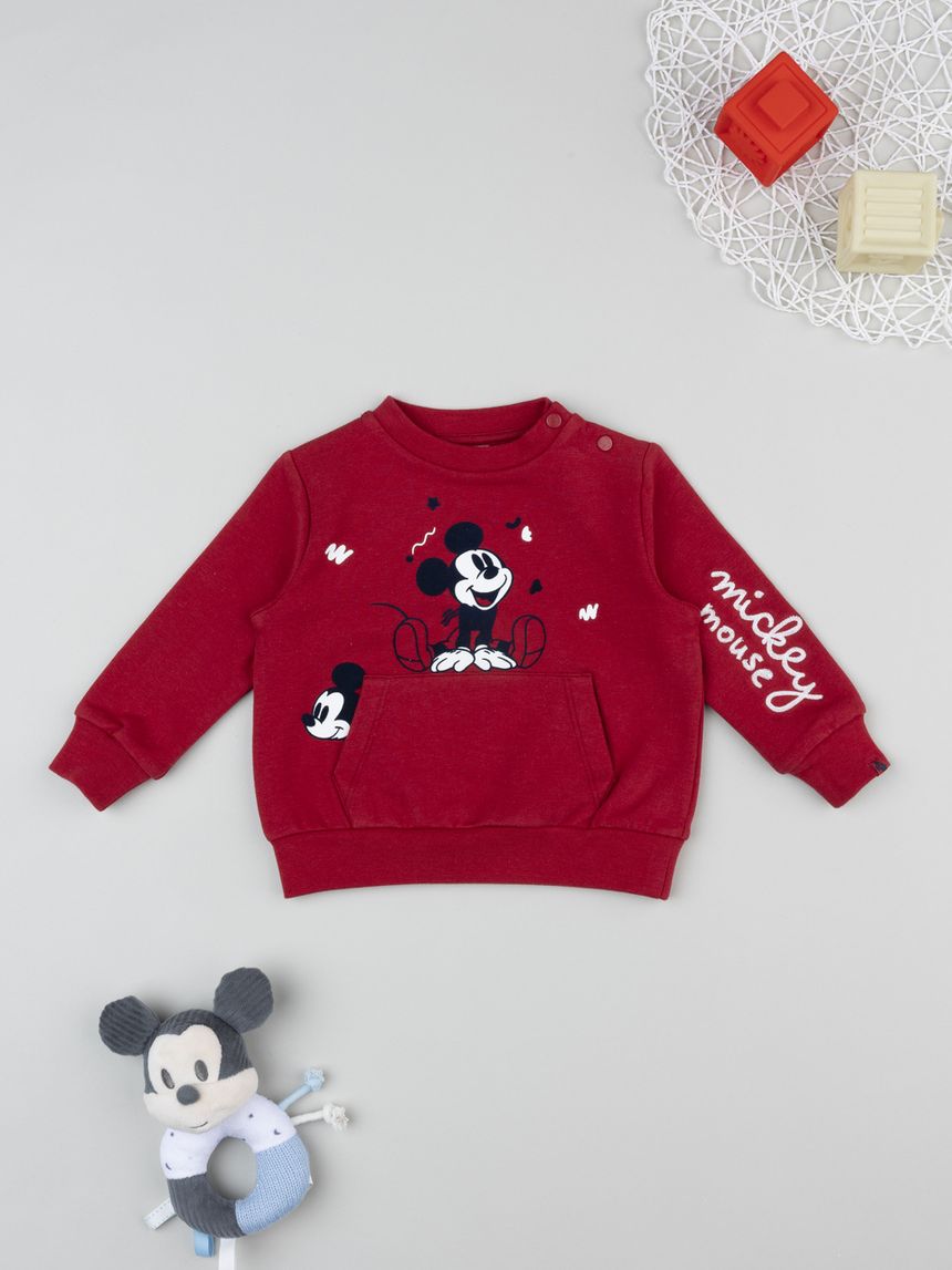 Felpa bordeaux bimbo topolino con tasca