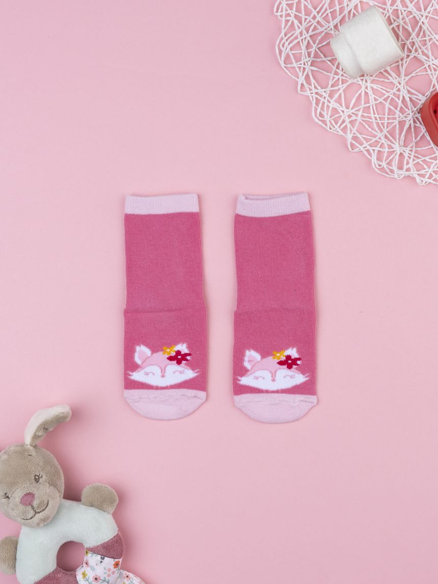 Antiscivolo  fucsia bambina volpina