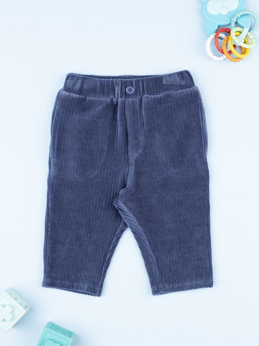 Pantalone velluto blu bimbo