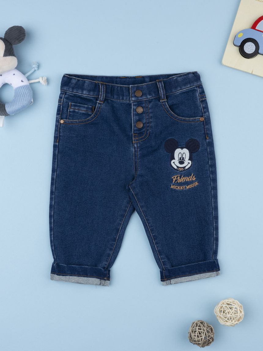 Pantaloni denim bimbo mickey mouse