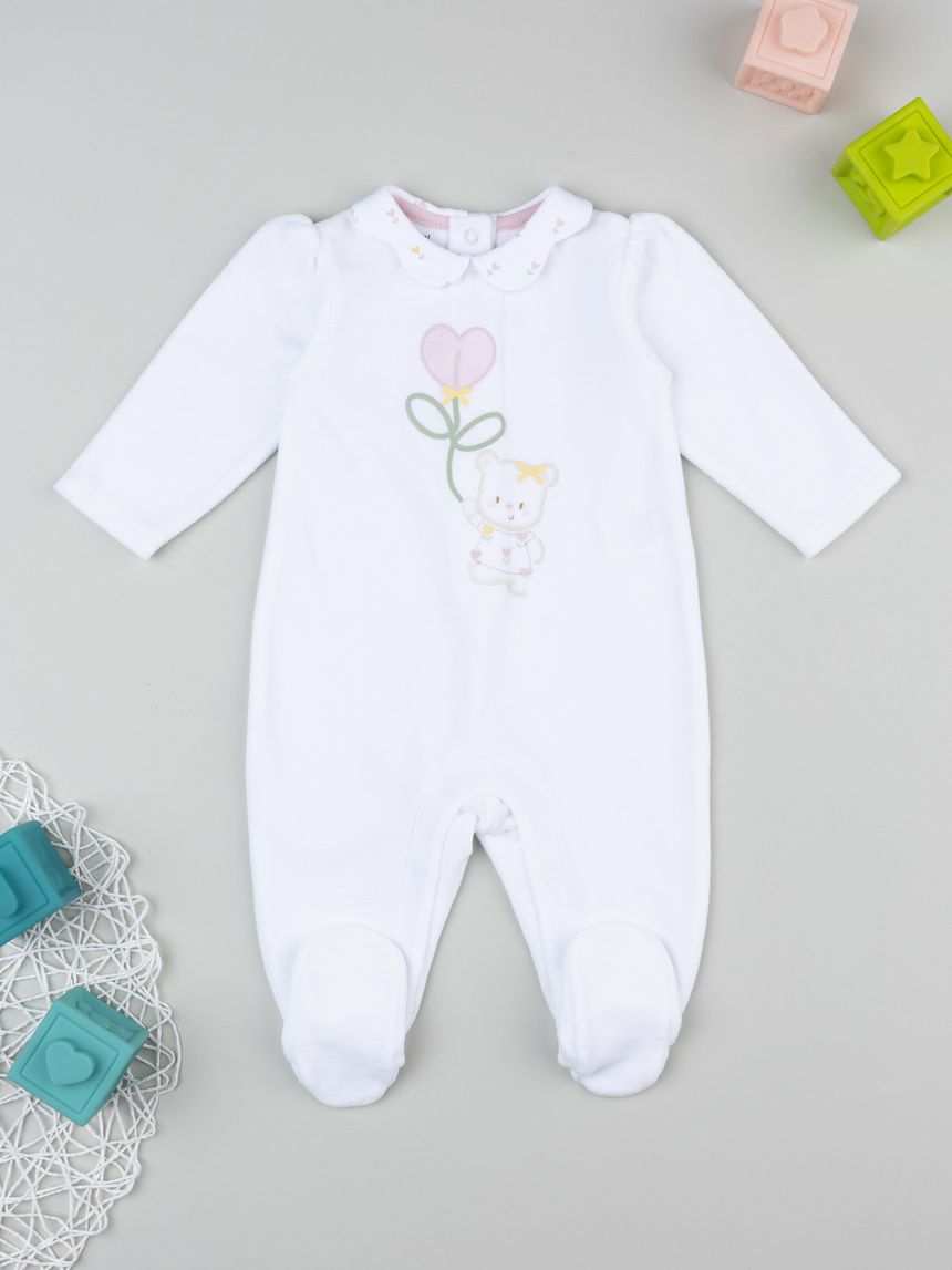 Tutina neonata bianca fiore