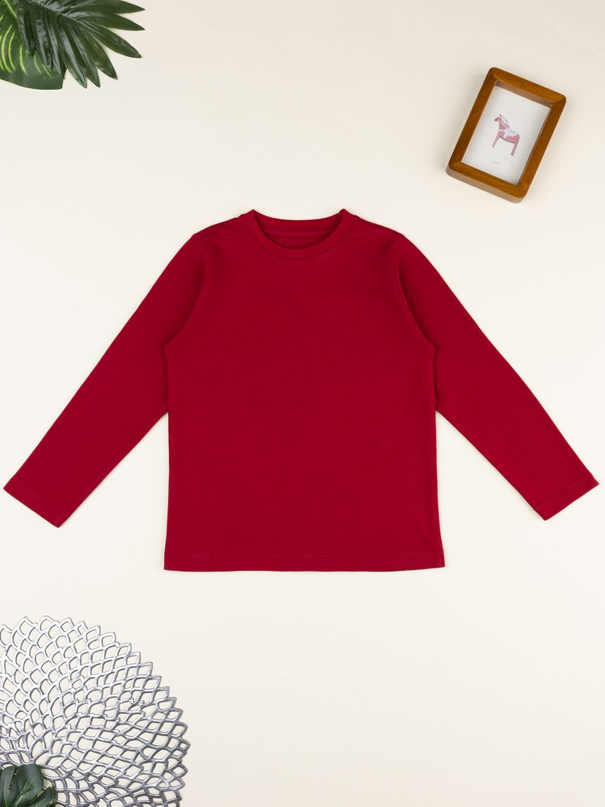 T-shirt bimbo rossa maniche lunghe