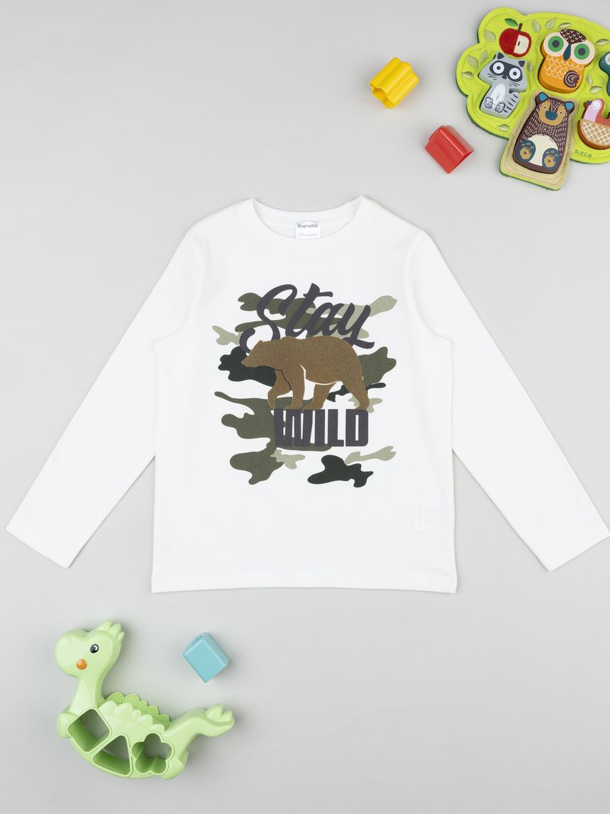 T-shirt bambino panna stampa