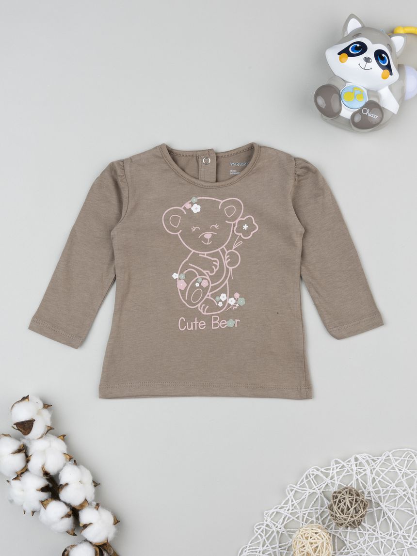 Stampa bimba marrone "cute bear"