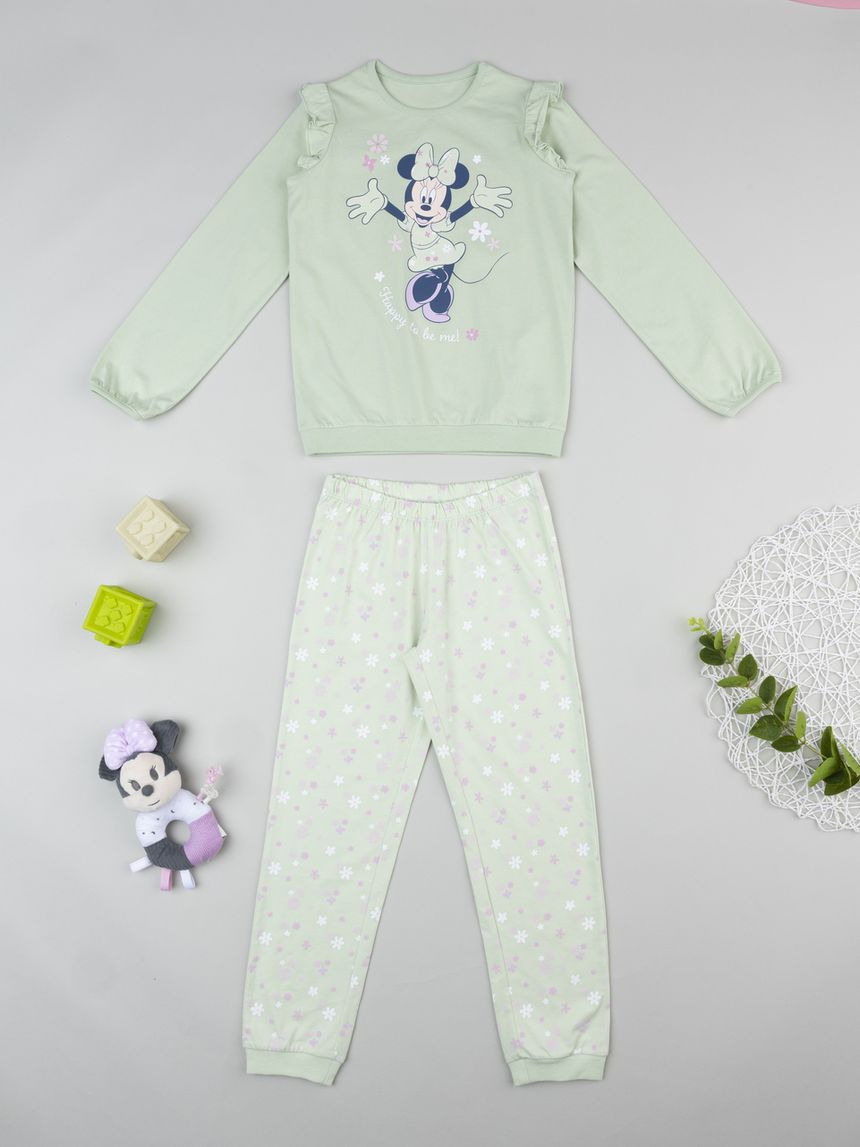Pigiama bambina verde minnie