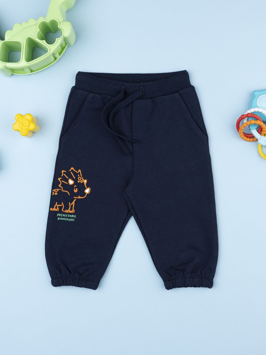 Pantalone bimbo blu stampa in rilievo
