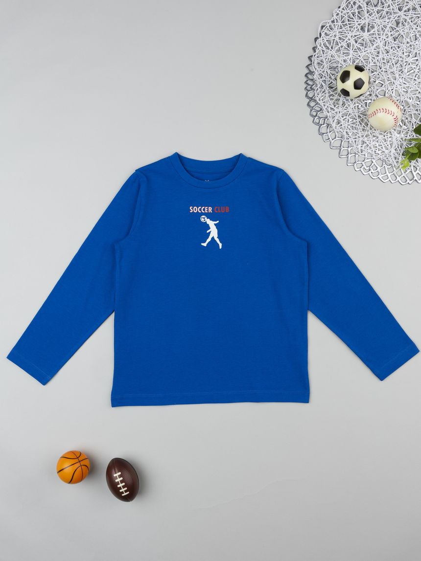 T-shirt bambino bluette soccer