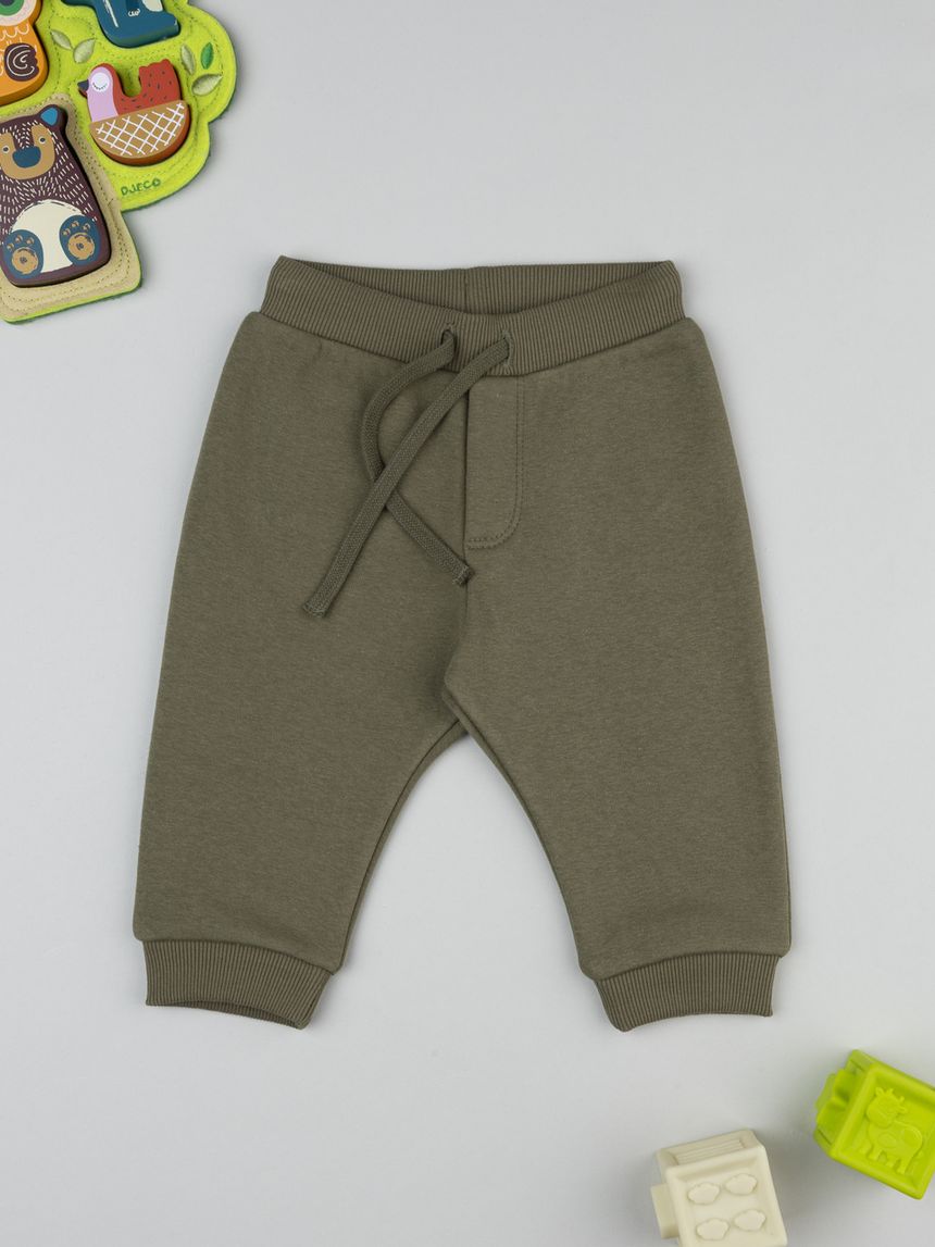 Pantalone felpato verde scuro bimbo