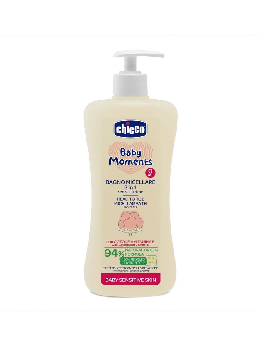 Bagno micellare senza lacrime 2 in 1 baby moments sensitive skin 500 ml - chicco