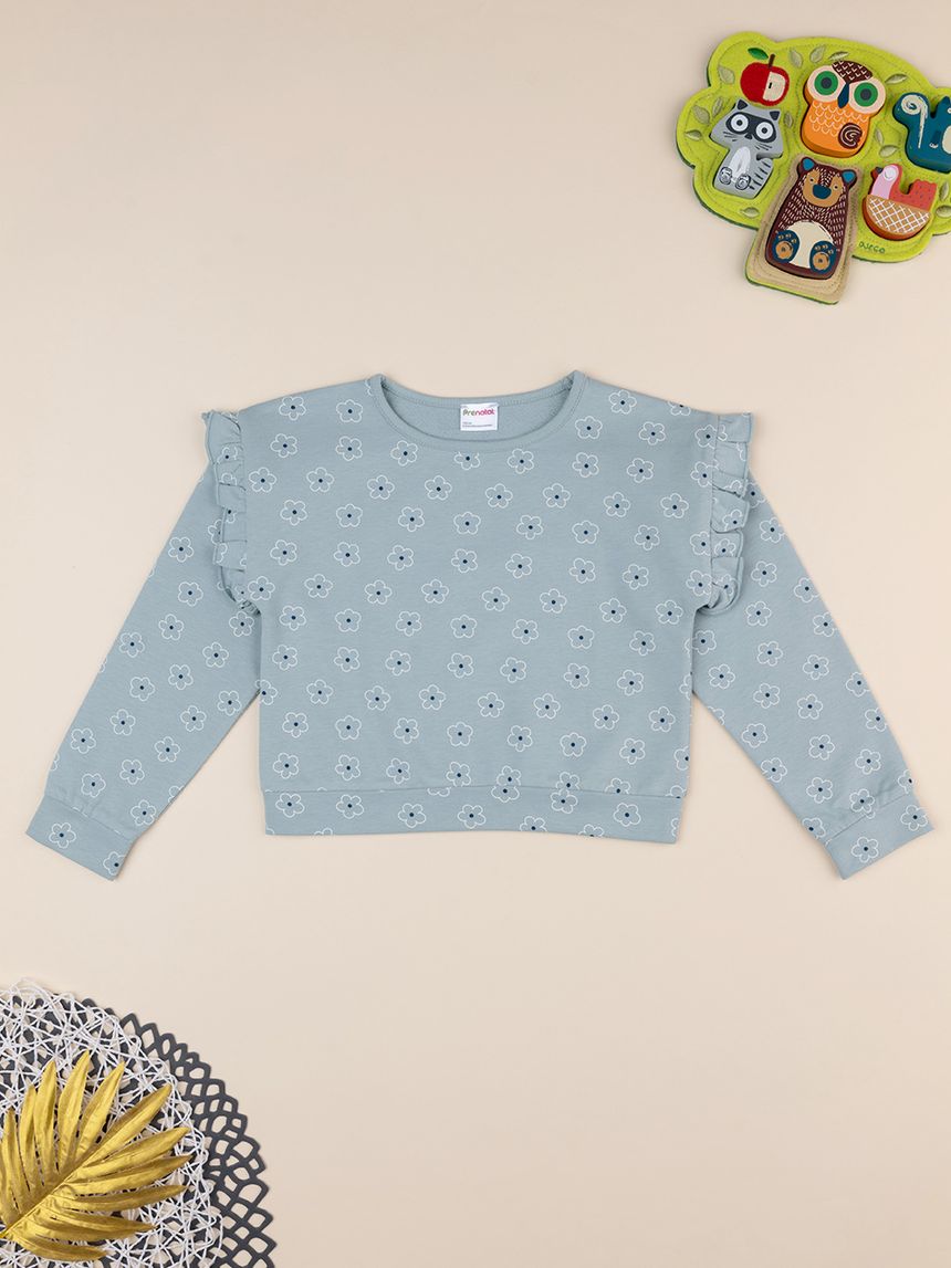 Maglia bimba verde margherite