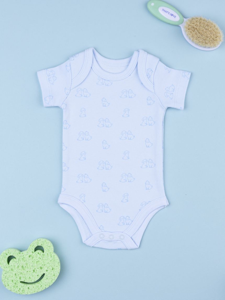 Body cotone felpato neonato cagnolini