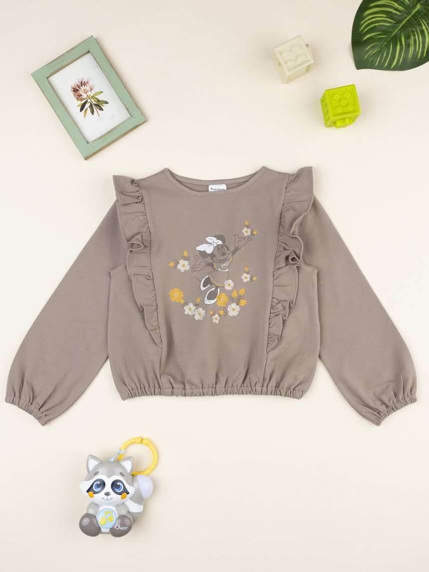 Felpa bimba marrone minnie