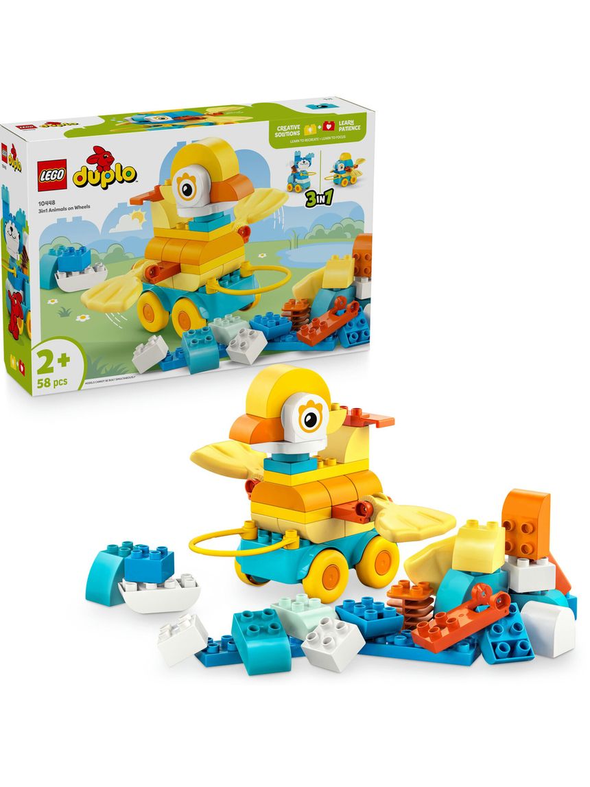 Lego duplo 10448 animali ruote 3in1: anatra, pesce, cane 2+