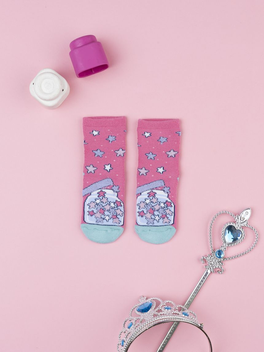 Antiscivolo bimba fucsia unicorno