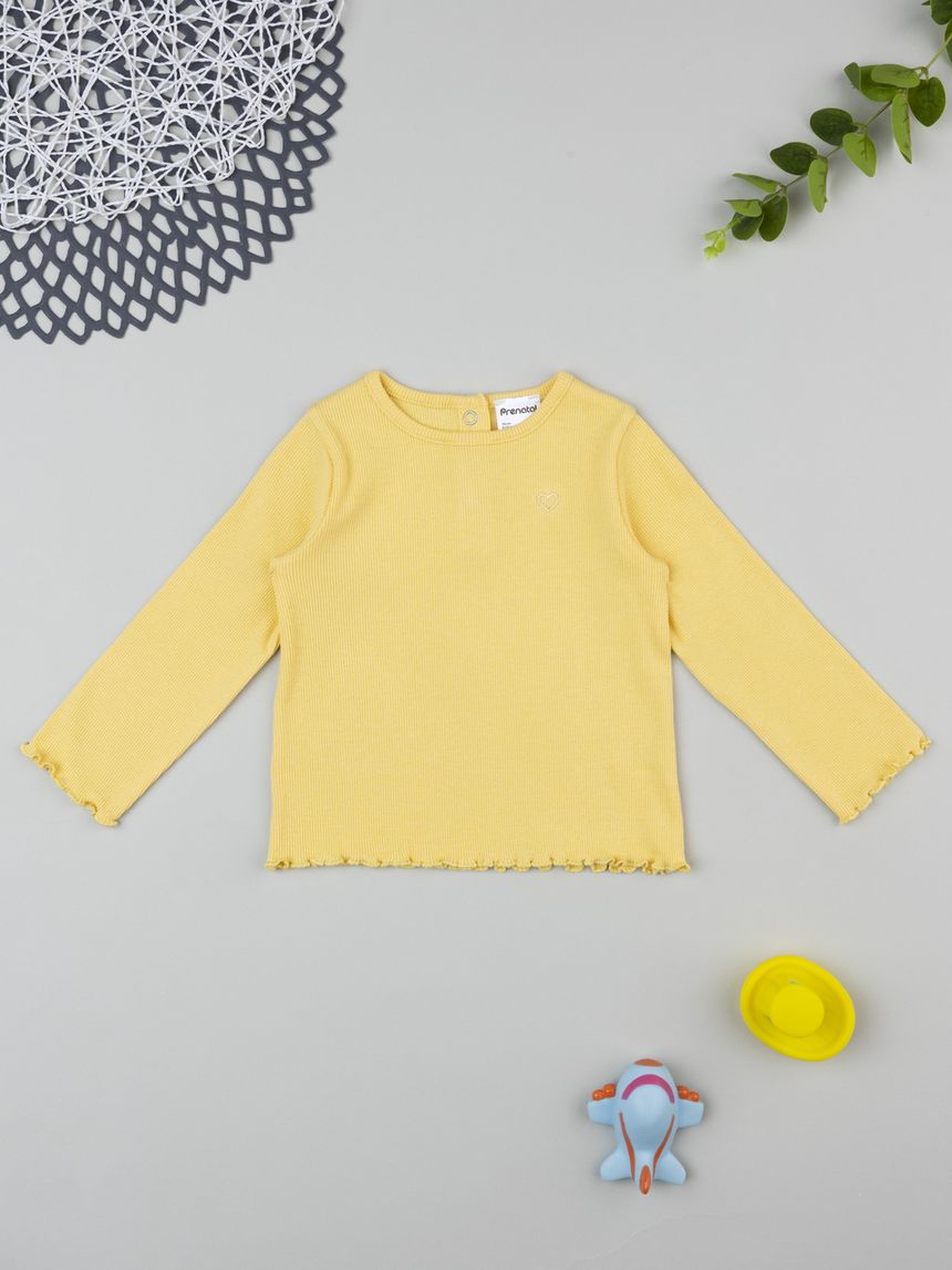 T-shirt costina  bimba gialla