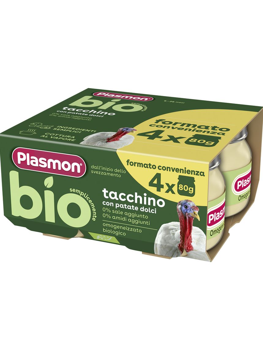Omogeneizzato bio - tacchino 4x80g - plasmon