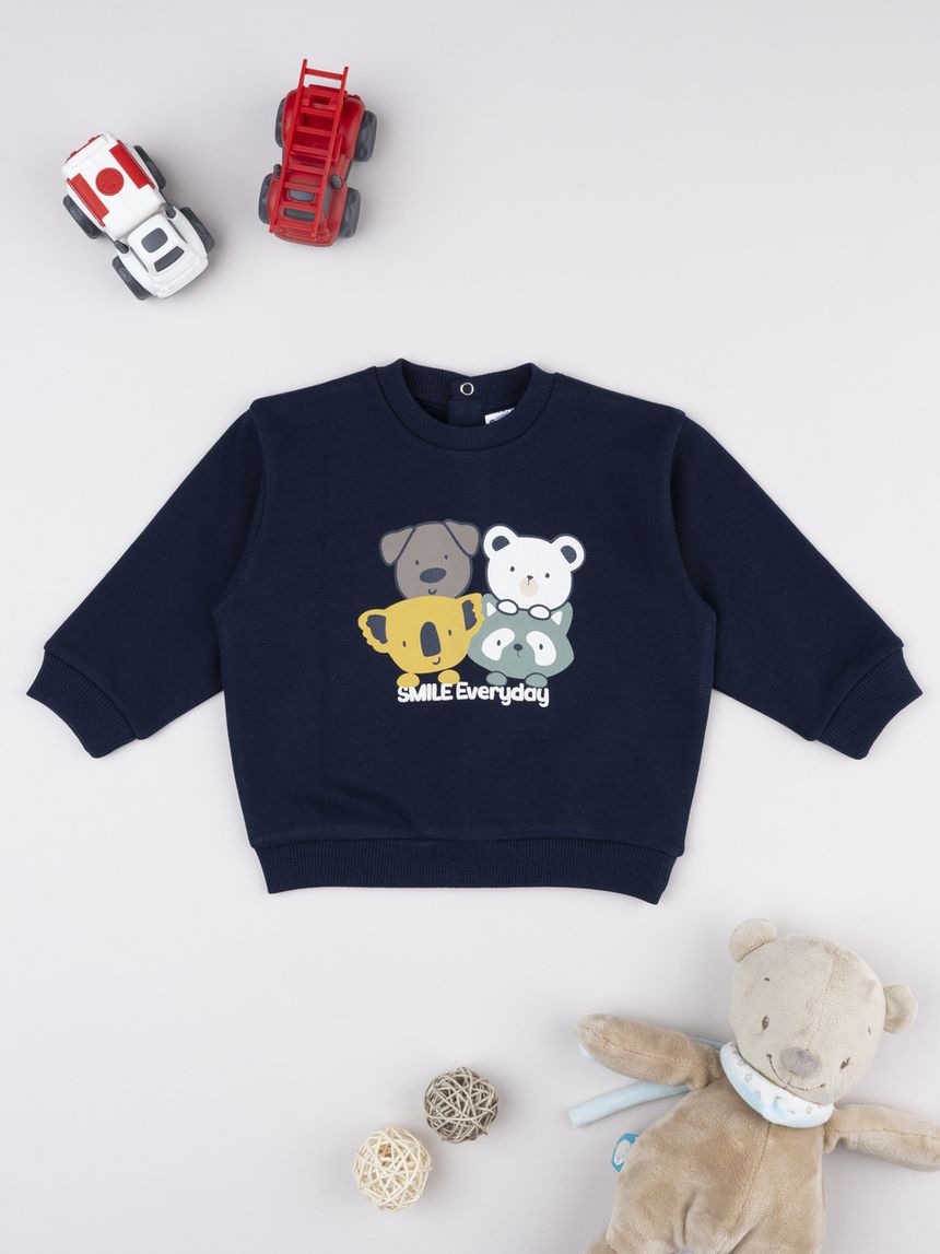 Felpa bimbo blu stampa "every day"