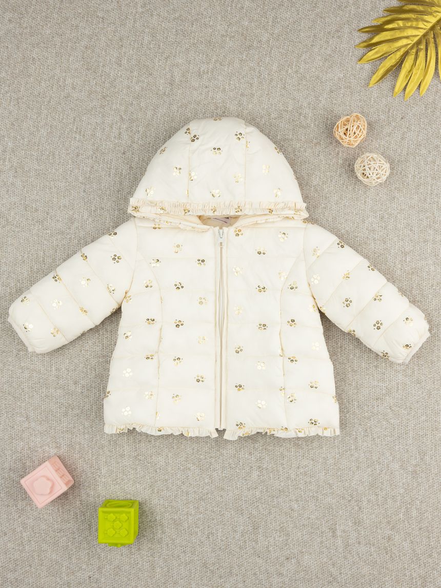 Giacca bimba panna con allover