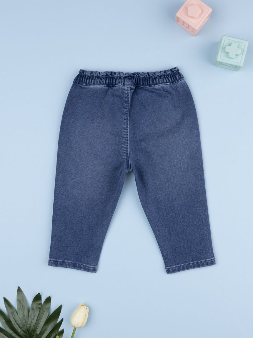 Pantalone denim bimba cuori
