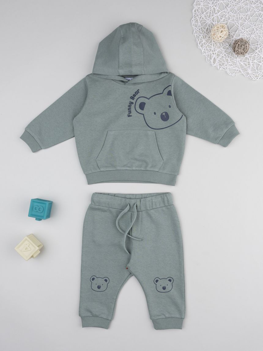 Completo jogging bimbo verde koala