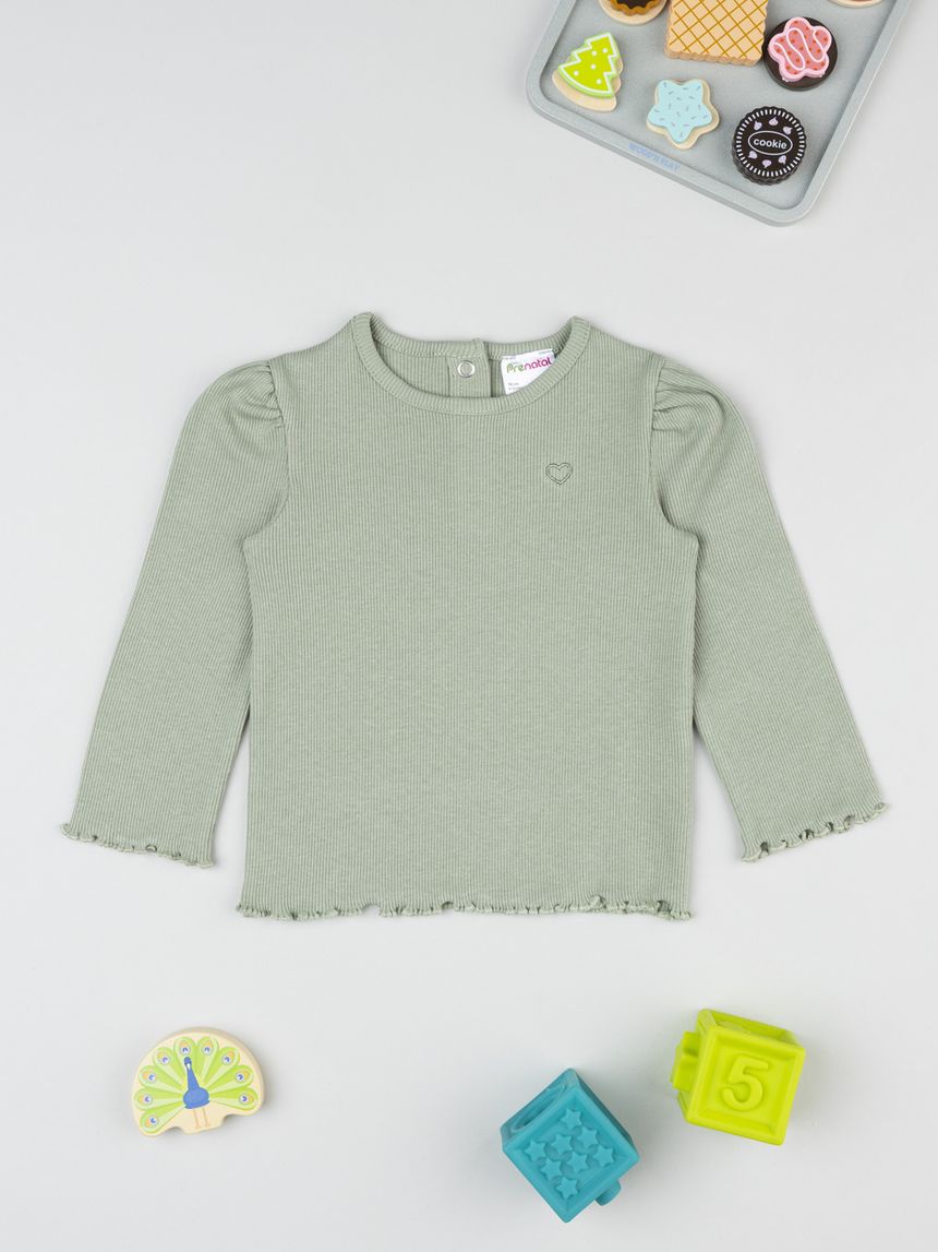 T-shirt bimba verde costina