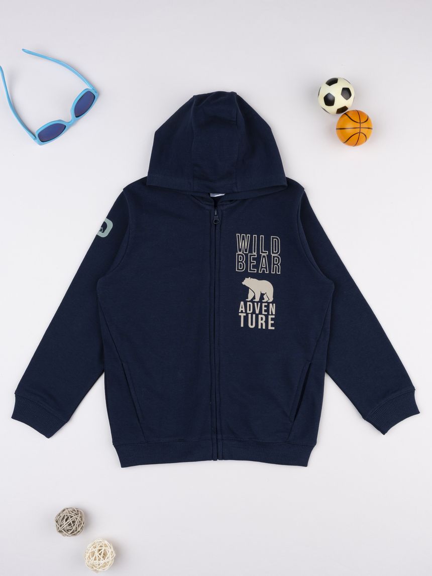 Felpa con cappuccio bambino blu scuro