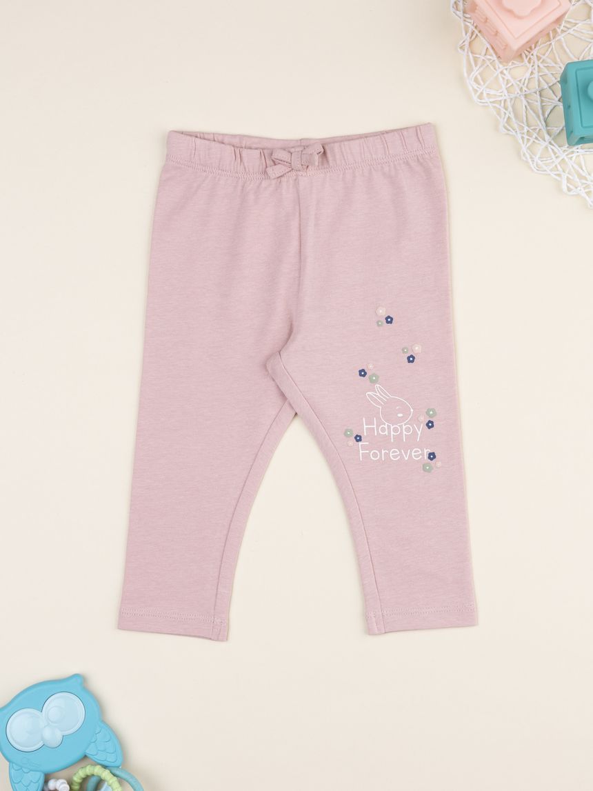 Legging bimba rosa stampato