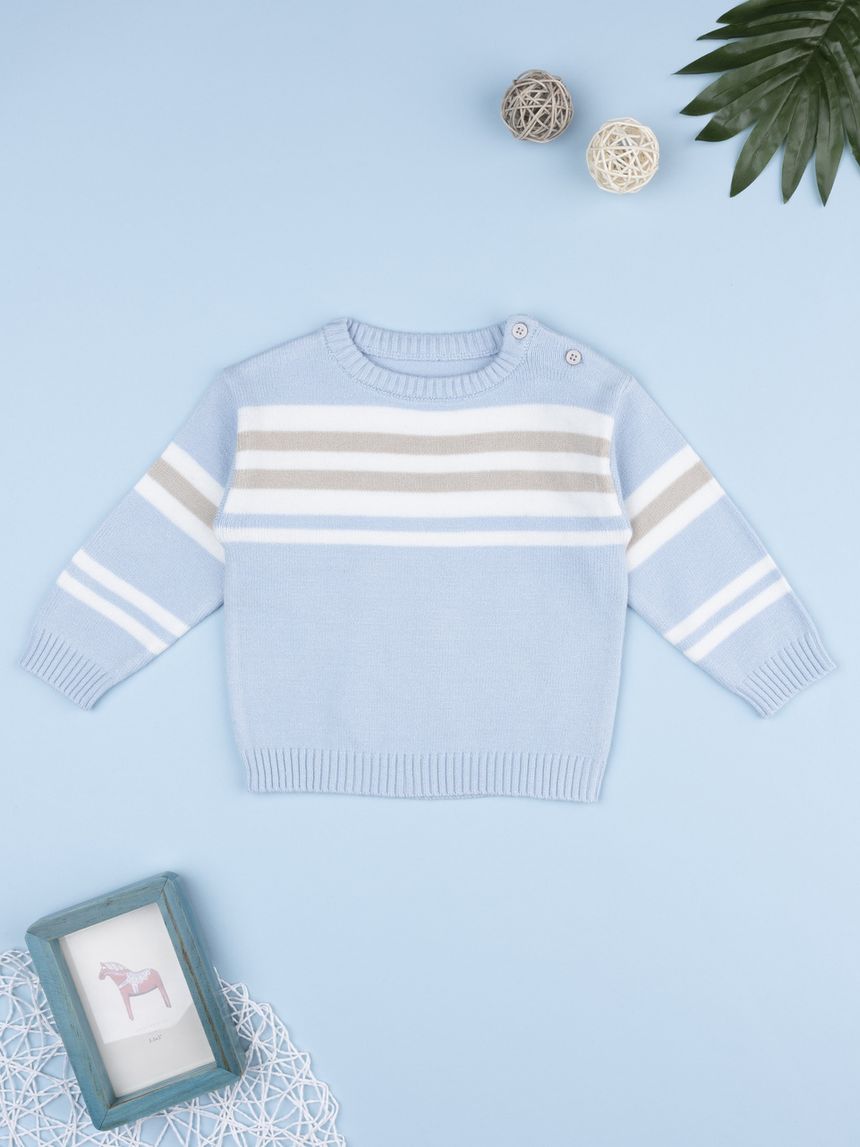 Maglia bimbo rigata azzurra