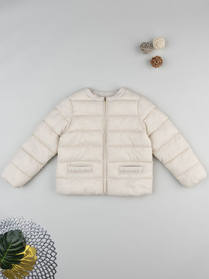 Giacca trapuntata bambina beige