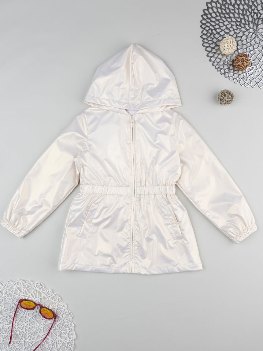 Giacca bambina bianco cangiante