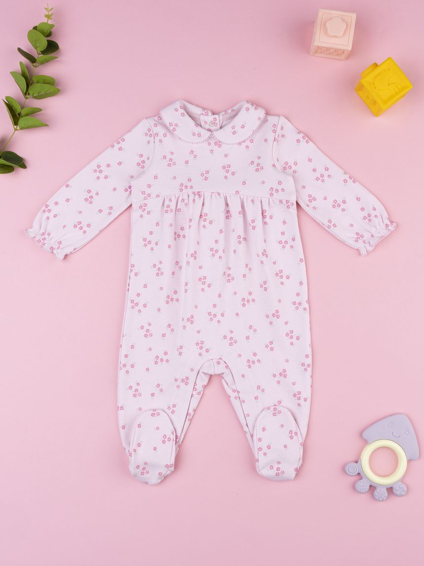 Tutina bimba rosa fiorellini allover