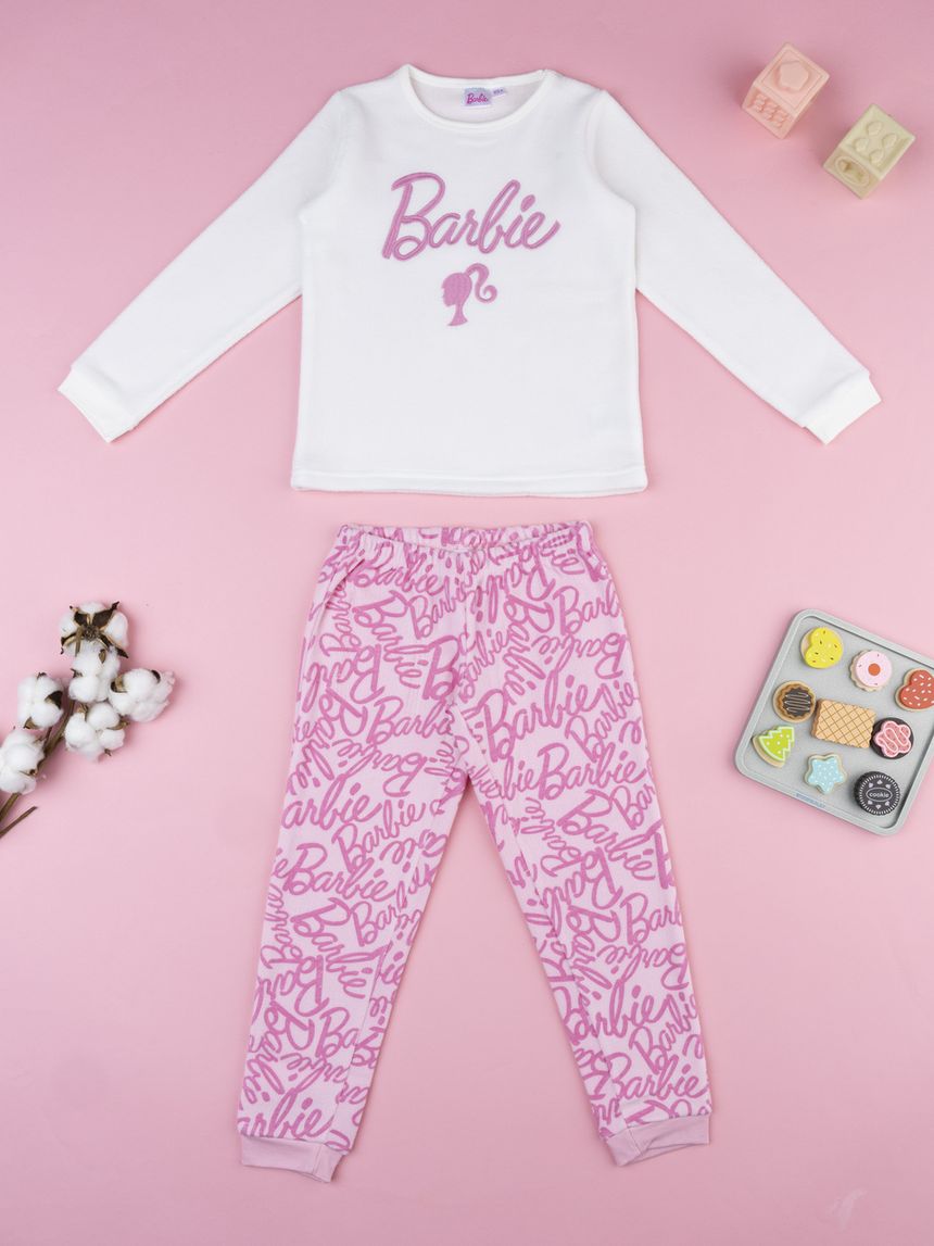 Pigiama due pezzi pile bambina barbie