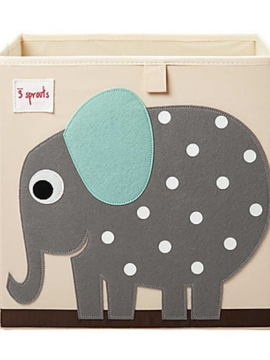 Contenitore portaoggetti beige elefante grigio - 3 sprouts
