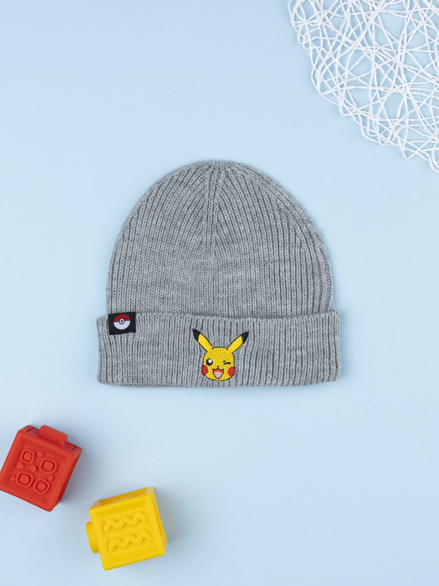 Berretto grigio bambino pokémon