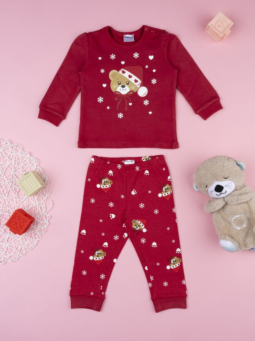Pigiama natale bimba orso