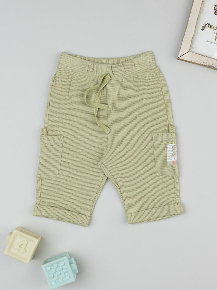 Pantaloni bimbo verdi waffle dino