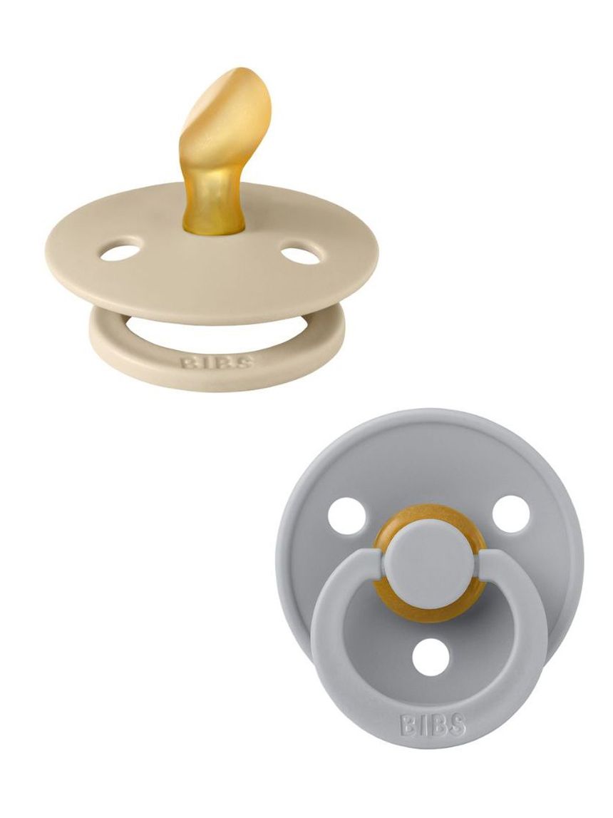 Set 2 ciucci tettarella anatomica in gomma naturale 6/18 mesi - colore vaniglia e cloud - bibs
