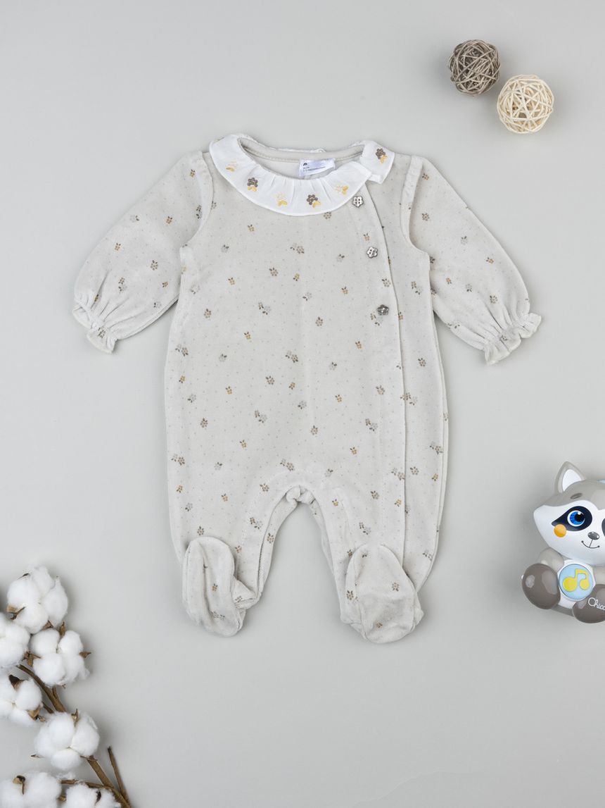 Tutina neonata ciniglia wood