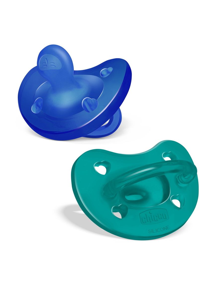 Gommotto physioforma blu/verde in silicone 2 pezzi| 16-36 mesi - chicco